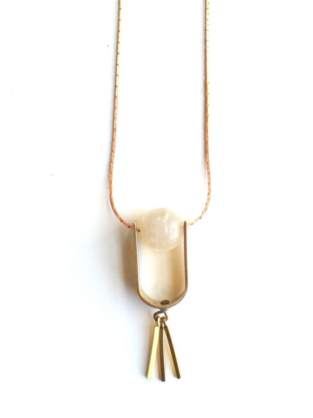 New in box Kerji Boho Brass Necklace  with Stone from Salt & Honey in SLC, UT